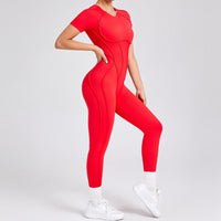 ANNA Scrunch Sexy Jumpsuit - Red