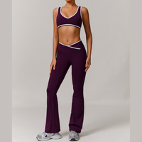 QUEENI Stylish Flared Legging Set - Purple
