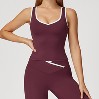 QUEENI Vest Top Legging Set - Burgundy