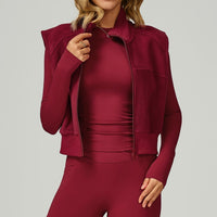 Cozy Winter Fleece Lined Vest Top - Cherry