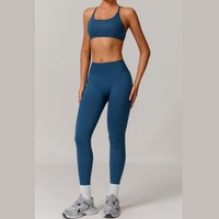 Sleek Sculpting Seamless Legging Set - Blue