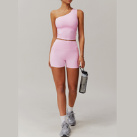 NANA Premium Single Shoulder Short Set - Pink