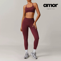 Sleek Sculpting Seamless Legging Set - Burgundy