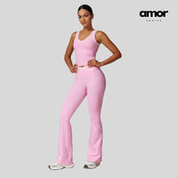 QUEENI Vest Top Legging Set - Pink