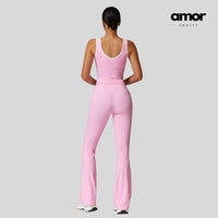 QUEENI Vest Top Legging Set - Pink