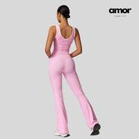 QUEENI Vest Top Legging Set - Pink