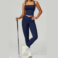 Completo leggings con gilet elegante Carly - Blu navy