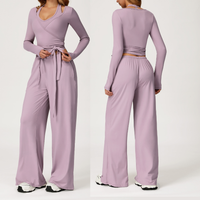 Aspasia Vest Top Flared Legging Set - Lilac