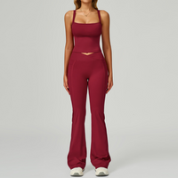 Carly Stylish Vest Top Legging Set - Burgundy
