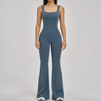 NINA Open Back Flare Jumpsuit - Greyish Blue