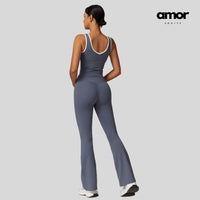 QUEENI Vest Top Legging Set - Off Purple