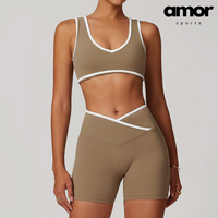 QUEENI Stylish Short Set - Brown