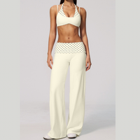 ENA Polka Dot Flared Legging Set - Cream White