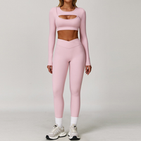 Cici Stylish Long Sleeve Legging Set - Pink