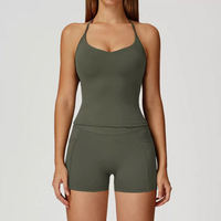 NANO Premium Open Back Short Set - Olive Green