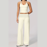 ENA Polka Dot Flared Legging Set - Cream White