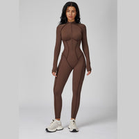 Elena Fall Winter Stylish Jumpsuit - Coffee