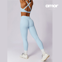 X-Back Line Skinny Legging Set - Blue