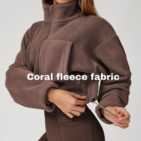 Winter Premium Coral Fleece Zip Jumper - Brown