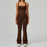 Carly Stylish Vest Top Legging Set - Coffee