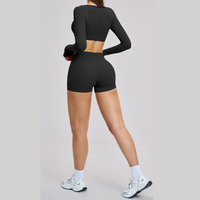ALICE Contour Long Sleeve Short Set - Black