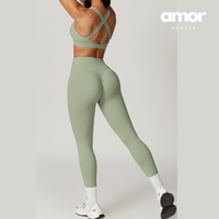 X-Back Line Skinny Legging Set - Green