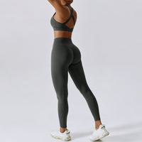 X-Back Line Skinny Legging Set - Coal Grey