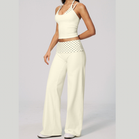 ENA Polka Dot Flared Legging Set - Cream White