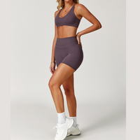 Σετ κοντό τοπ STELLA με στάμπα X-Back - Μωβ