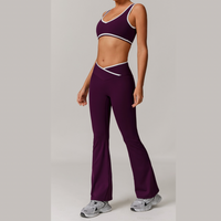 QUEENI Stylish Flared Legging Set - Purple