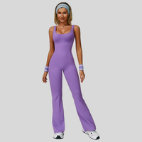 Sexy Stylish Bell Bottom Jumpsuit - Lavender