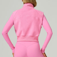 Cozy Winter Fleece Lined Vest Top -Pink