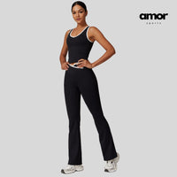 QUEENI Vest Top Legging Set - Black