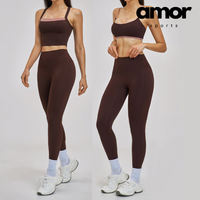 GRACE Stylish Sporty Legging Set - Coffee