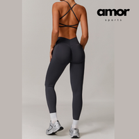 Sleek Sculpting Seamless Legging Set - Dark Grey