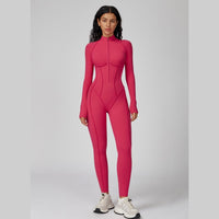 Elena Fall Winter Stylish Jumpsuit - Cranberry