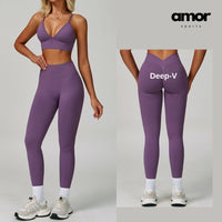 Sculpt & Slay Seamless Legging Set - Purple