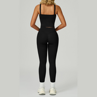 Carly Stylish Vest Top Legging Set - Black