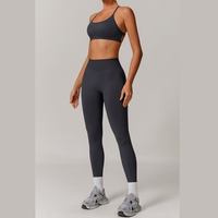 Sleek Sculpting Seamless Legging Set - Dark Grey