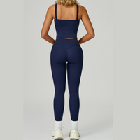 Completo leggings con gilet elegante Carly - Blu navy