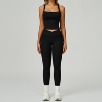 Carly Stylish Vest Top Legging Set - Black