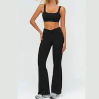 SculptFit Sports Bra Scrunch Legging Set - Black