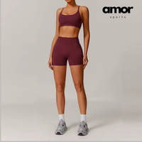 Sino Seamless Stylish Short Set - Burgundy