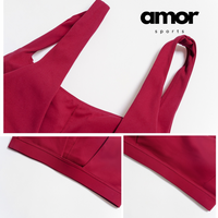 SculptFit Sports Bra Scrunch Legging Set - Cherry