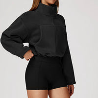 Winter Premium Coral Fleece Zip Jumper - Black