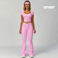 YOYO Flared Legging Set - Pink