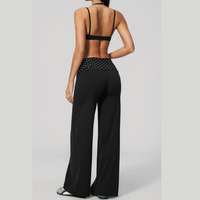 ENA Polka Dot Flared Legging Set - Black