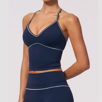 Andy Strappy Cropped Legging Set - Navy