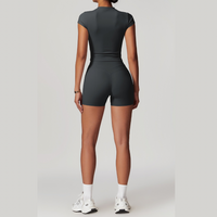 STELLA Short Sleeve Short Set - Dark Grey