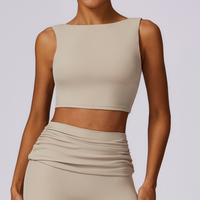 Укороченный топ элегантного квадратного дизайна - ваниль